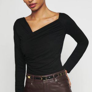 Reformation | Black Laredo Knit Long Sleeve Top